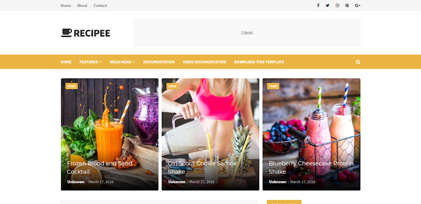 Recipee Free Blogger Template