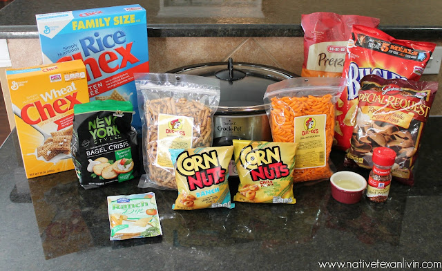 Easty CrockPot Ranch Chex Mix Ingredients nativetexanlivin.com