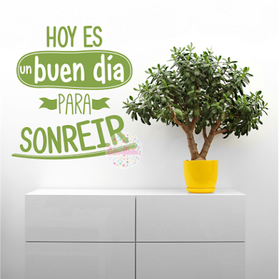 vinilo decorativo frase Hoy es un buen día para sonreír