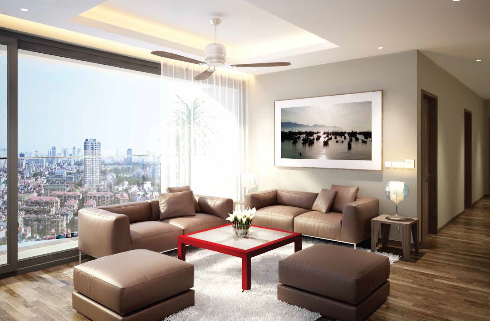 Thiết kế nội thất phòng khách chung cư Phú Mỹ Complex - sang trọng, hiện đại