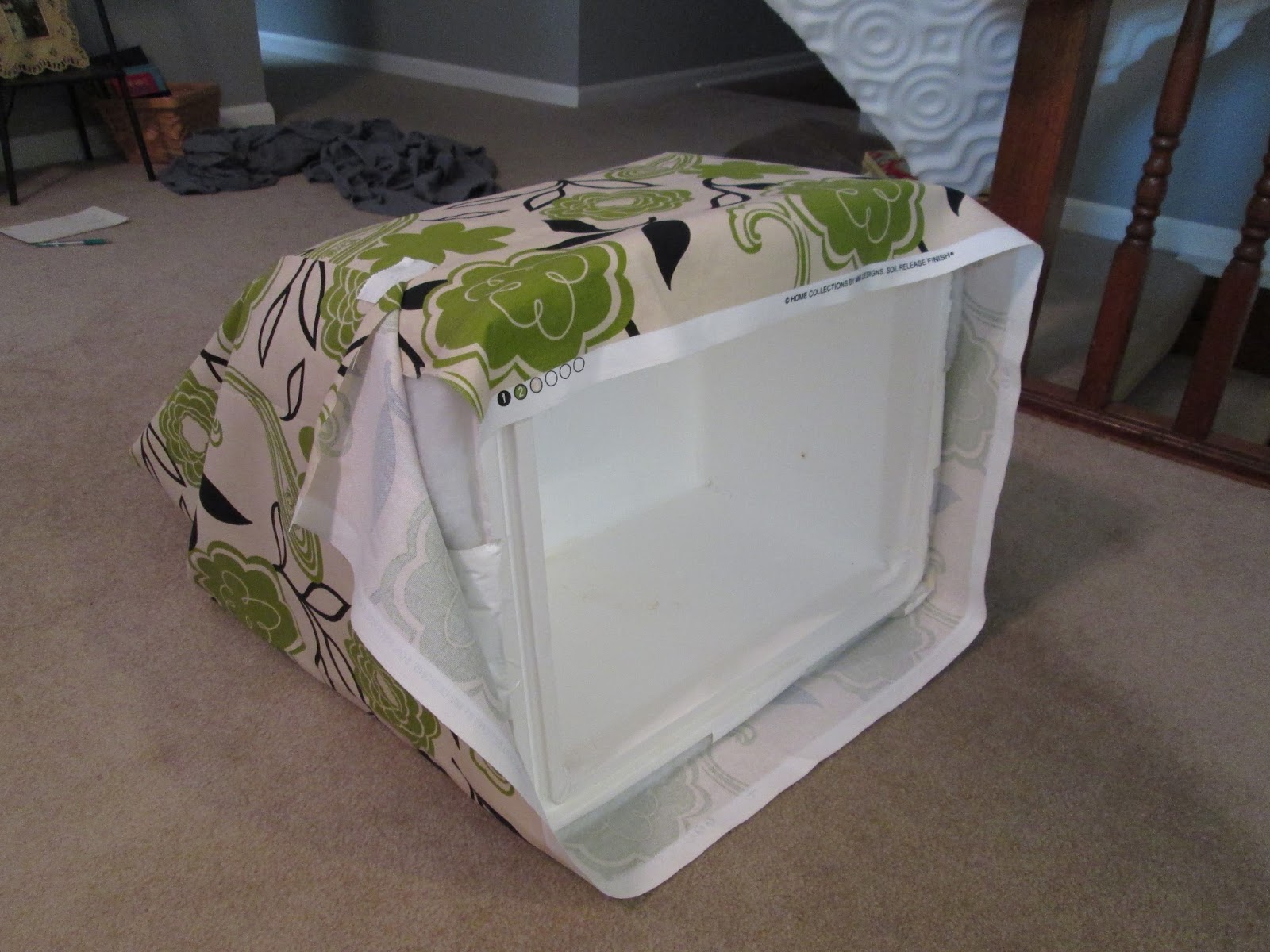 and kitty makes three Project Styrofoam Cooler Ottoman