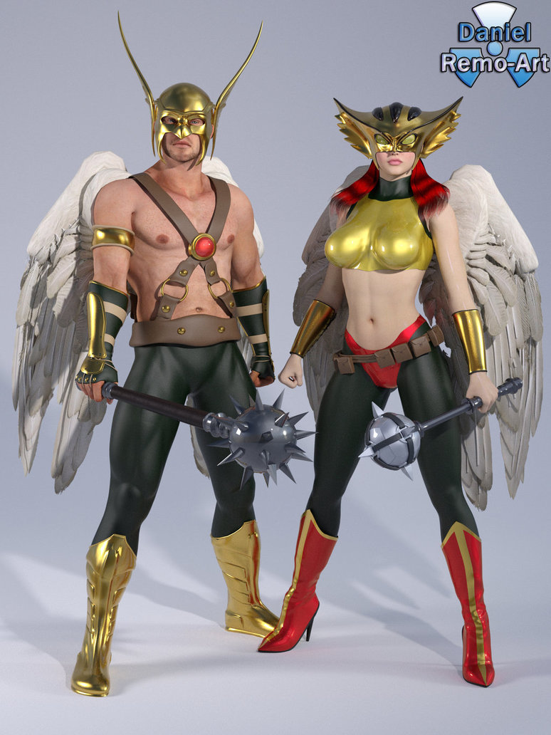 Hawkman and Hawkgirl by Daniel Remo.