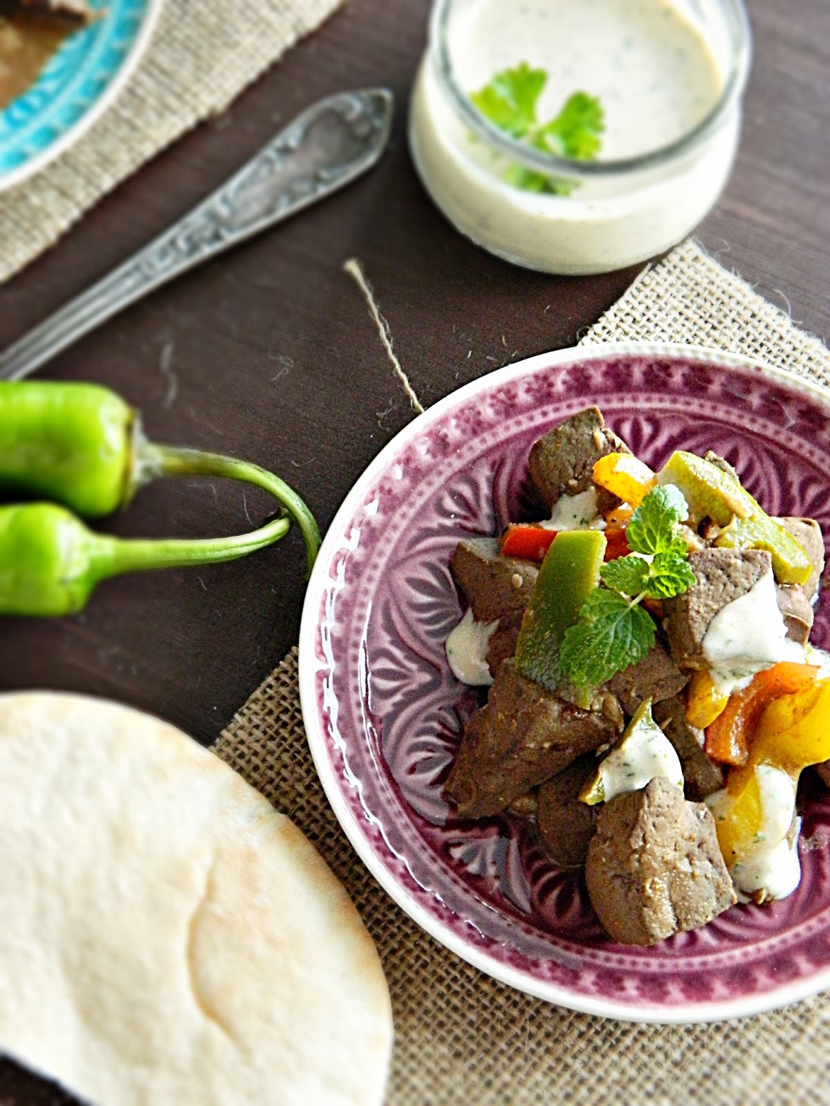 Dr Ola's kitchen Egyptian Beef Liver . Ägyptische Rinde Leber.