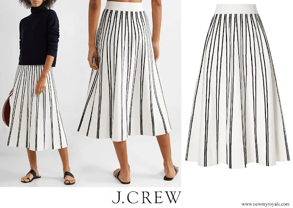 Meghan Markle wore J. CREW Striped knitted midi skirt