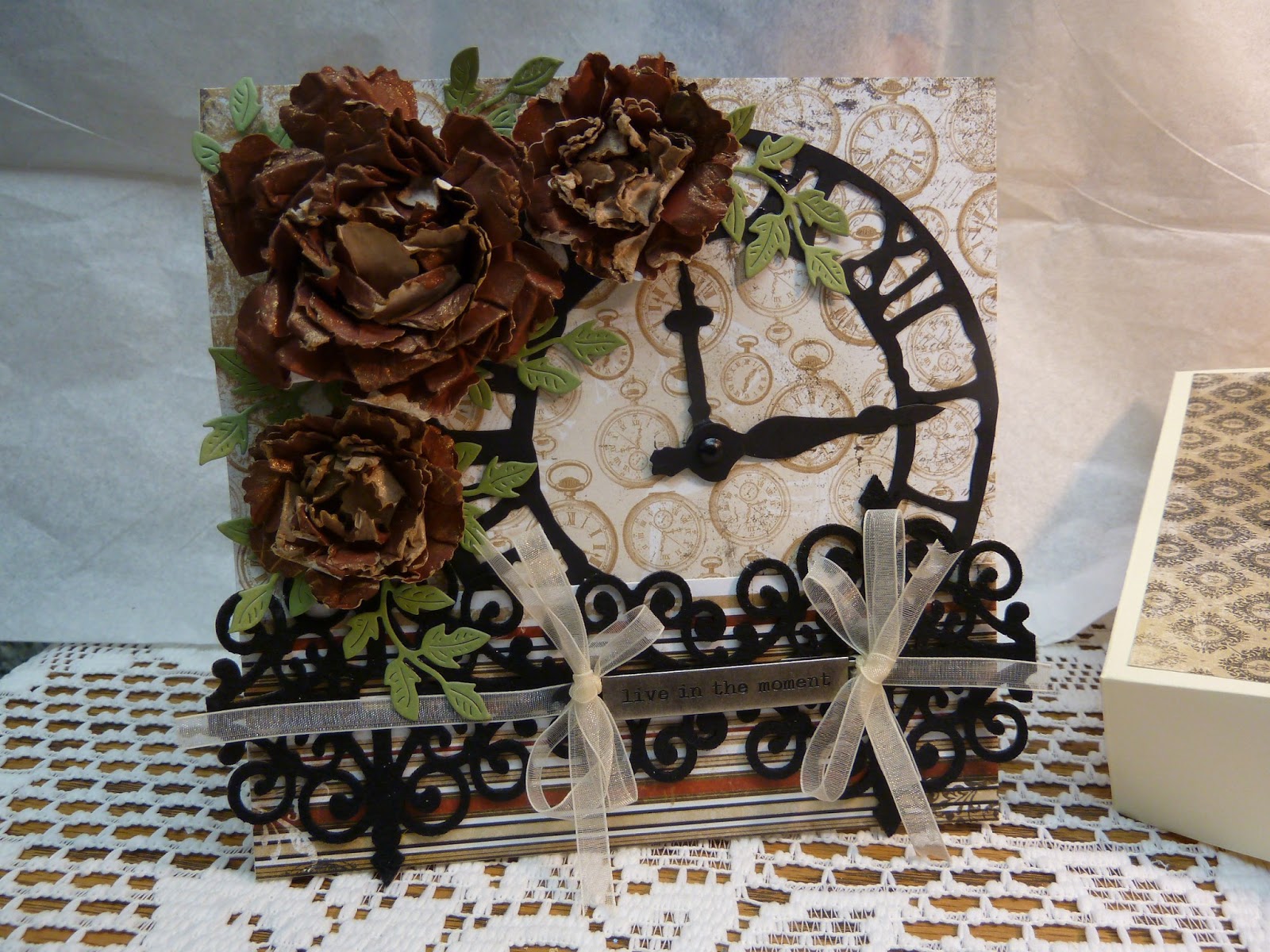 My corner of the world Tim Holtz clock card
