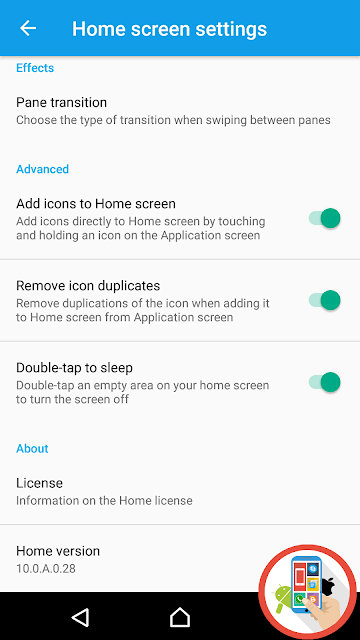 Homescreen Setting Sony Xperia Android Marshmallow 6.0.1 23.5.A.0.570