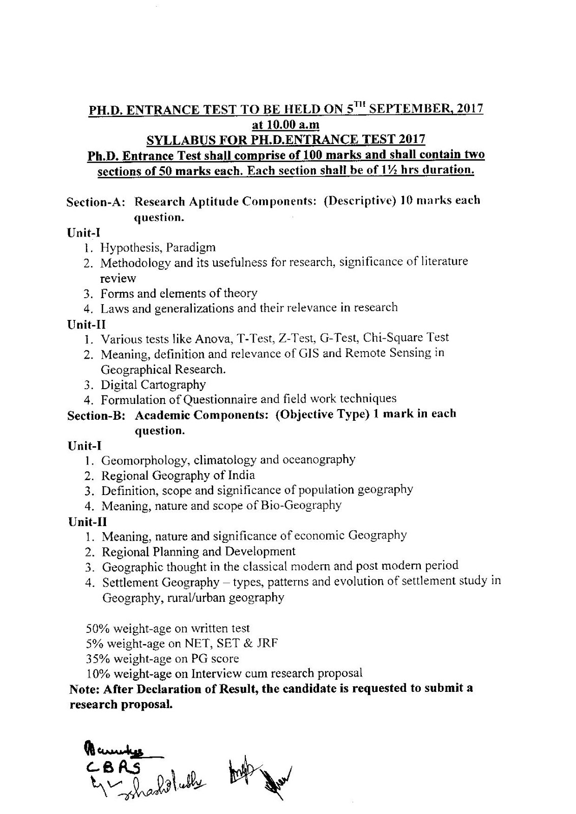 phd entrance exam syllabus pdf