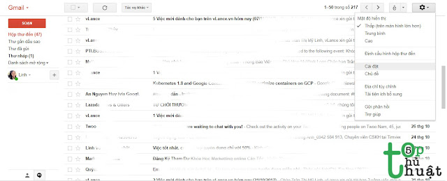 Cách cài hình nền cho giao diện Gmail Cách cài hình nền cho giao diện Gmail
