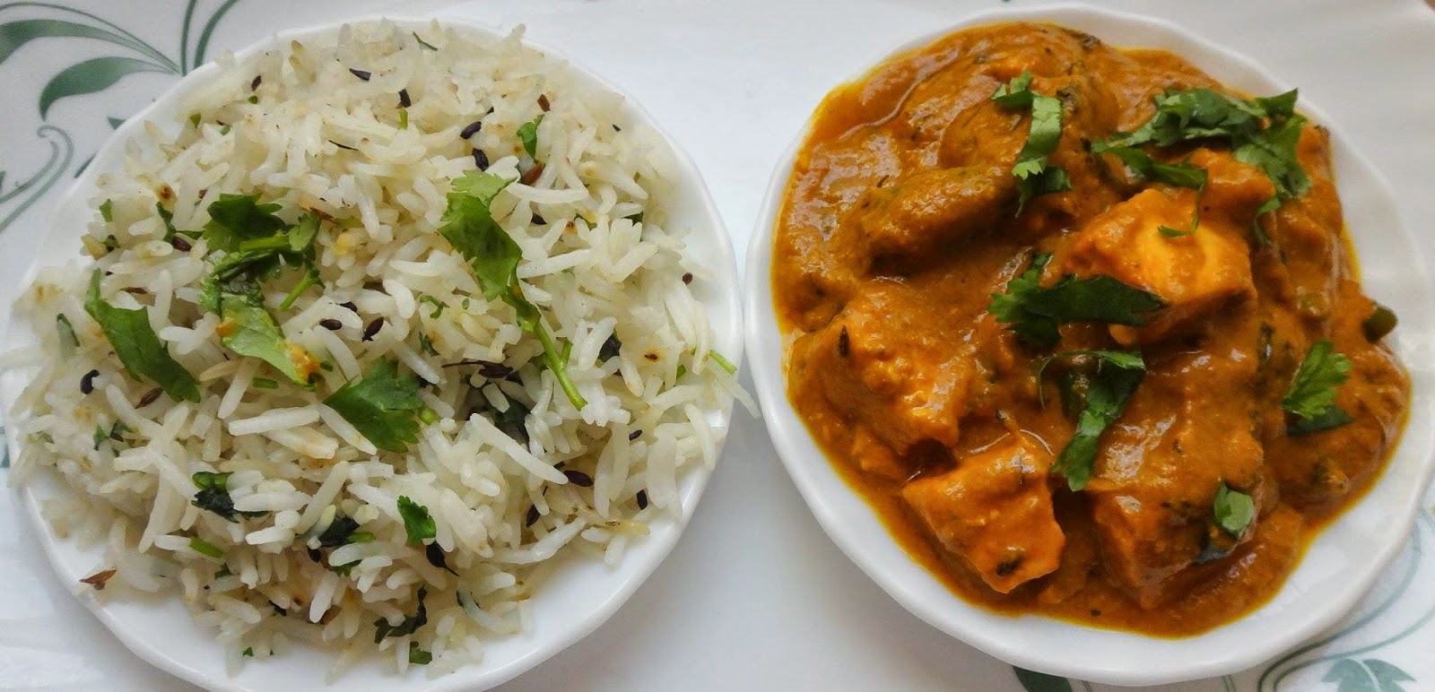AmgeleRandapaakuda Jeera rice paneer butter masala