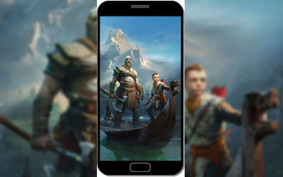 God of War 4 Kratos et son Fils - Fond d'Écran en QHD pour Mobile