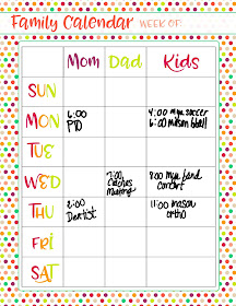 My Fashionable Designs: Family Calendar - Free Printable