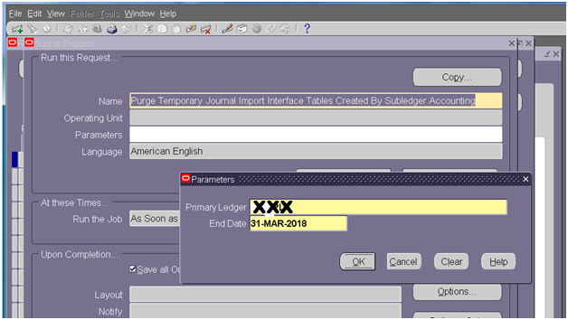 Purge Temporary Journal Import Interface Tables