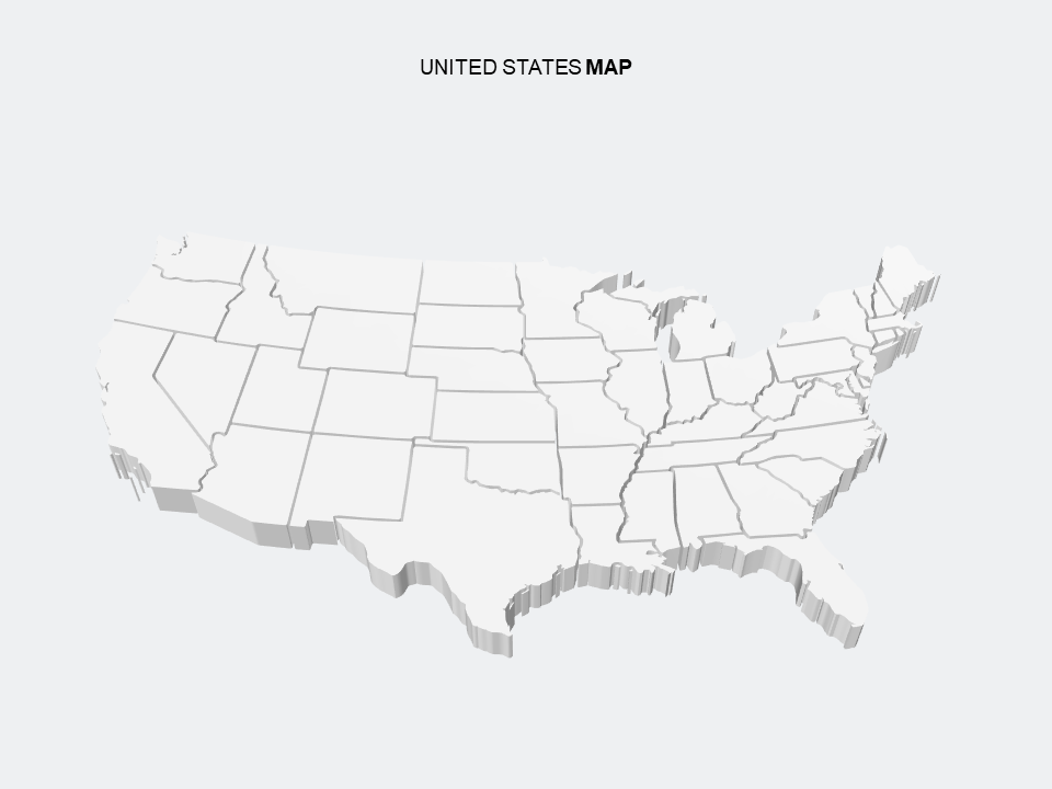 3D Map of United States PowerPoint Templates PowerPoint Free