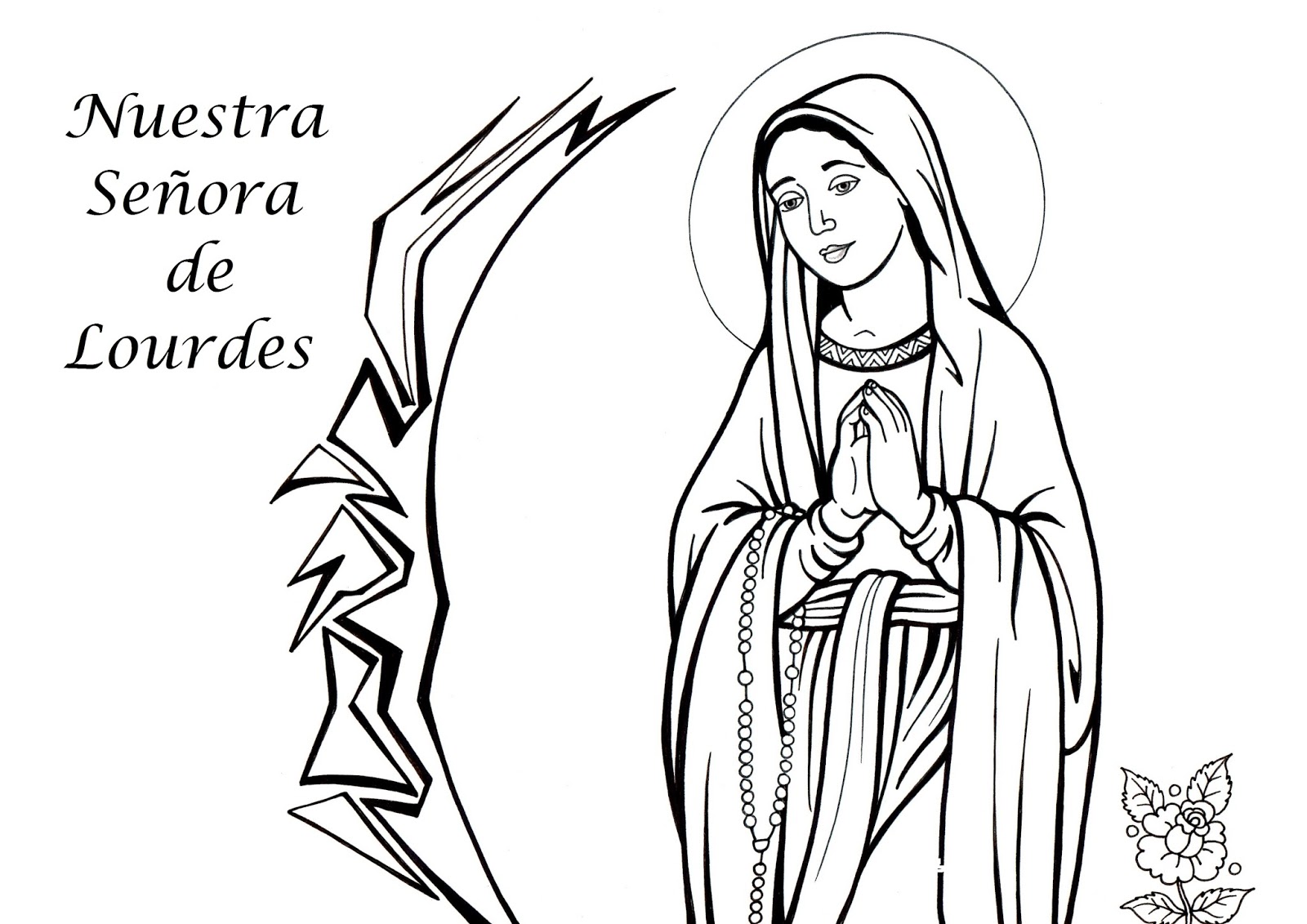 Virgen De Lourdes Para Colorear