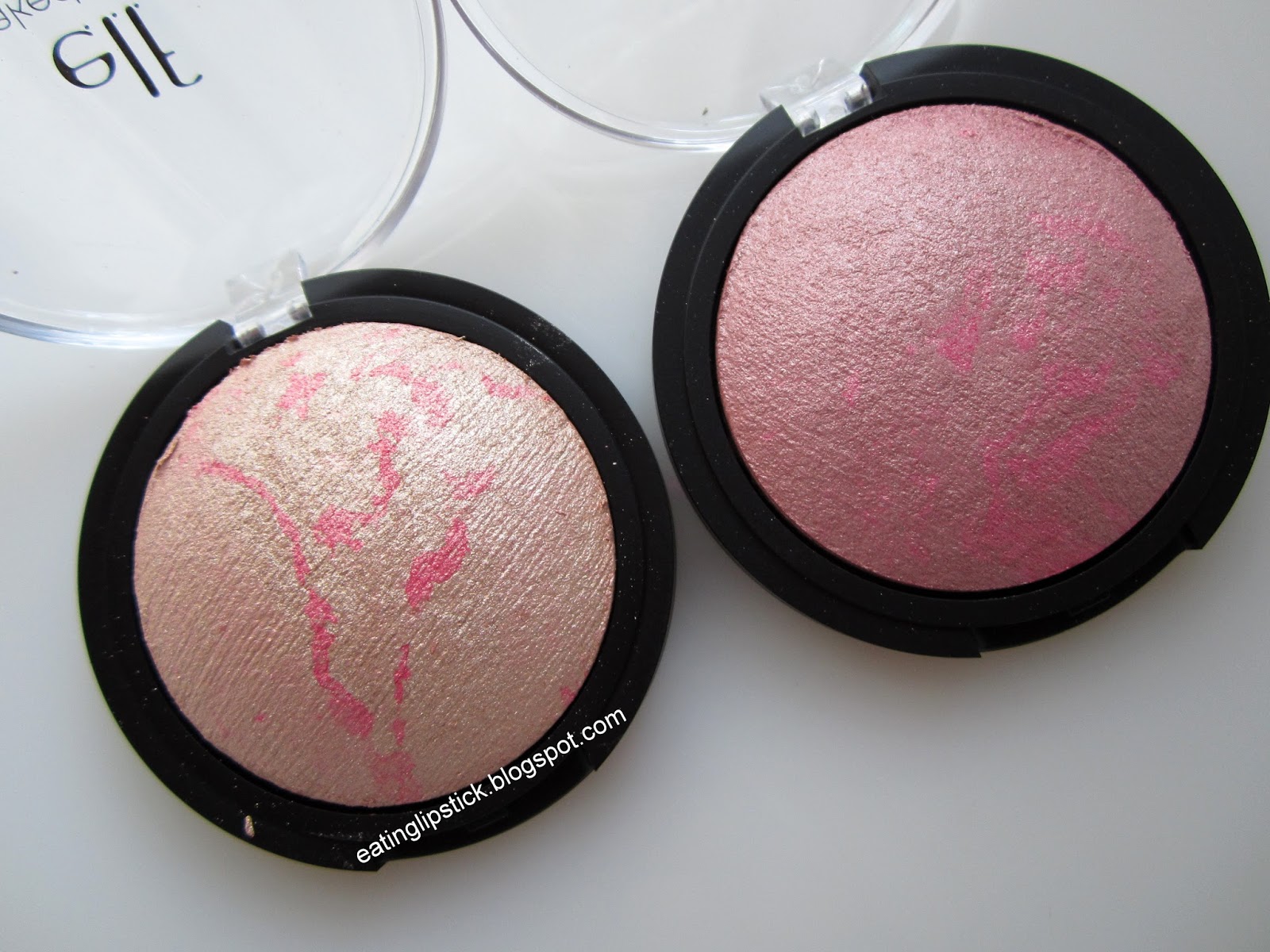 Eating Lipstick Elf Baked Blushes