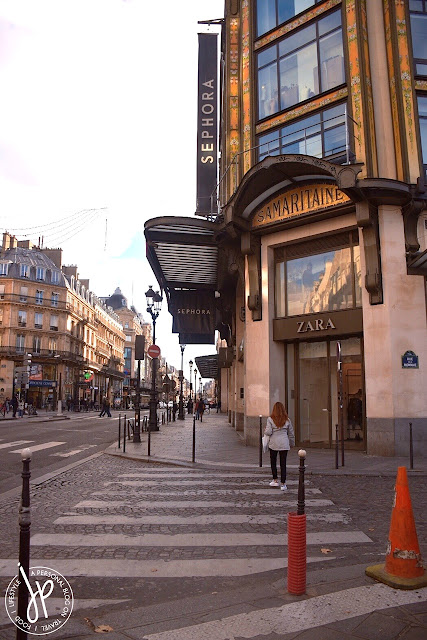 woman, paris buildings, stores