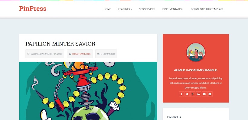 PinPress Free Blogger Template