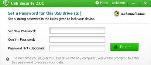 تعيين كلمة مرور لمحرك أقراص USB