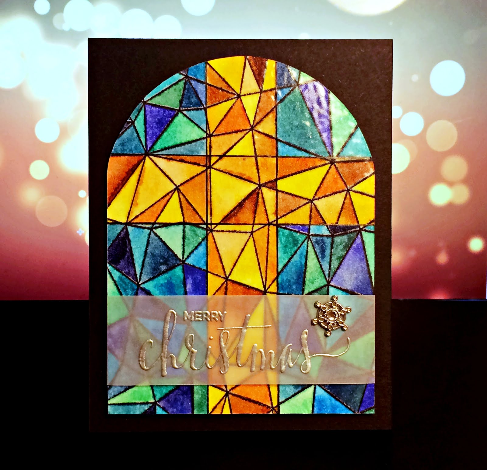 Stained Glass Christmas Card ft. My Favorite Things Jessie Handmade