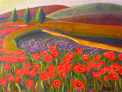acrylic painting easy tulips paintings landscape simple tuscany colorful beginners poppy benve oil robie ing canvas beginner acrylics flower italy