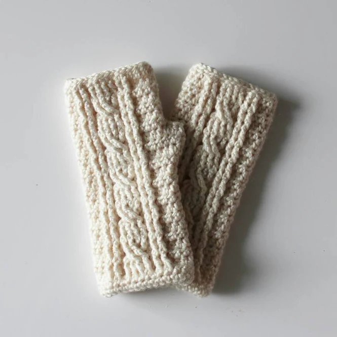 Crochet Cable Wrist Warmers Pattern FREE