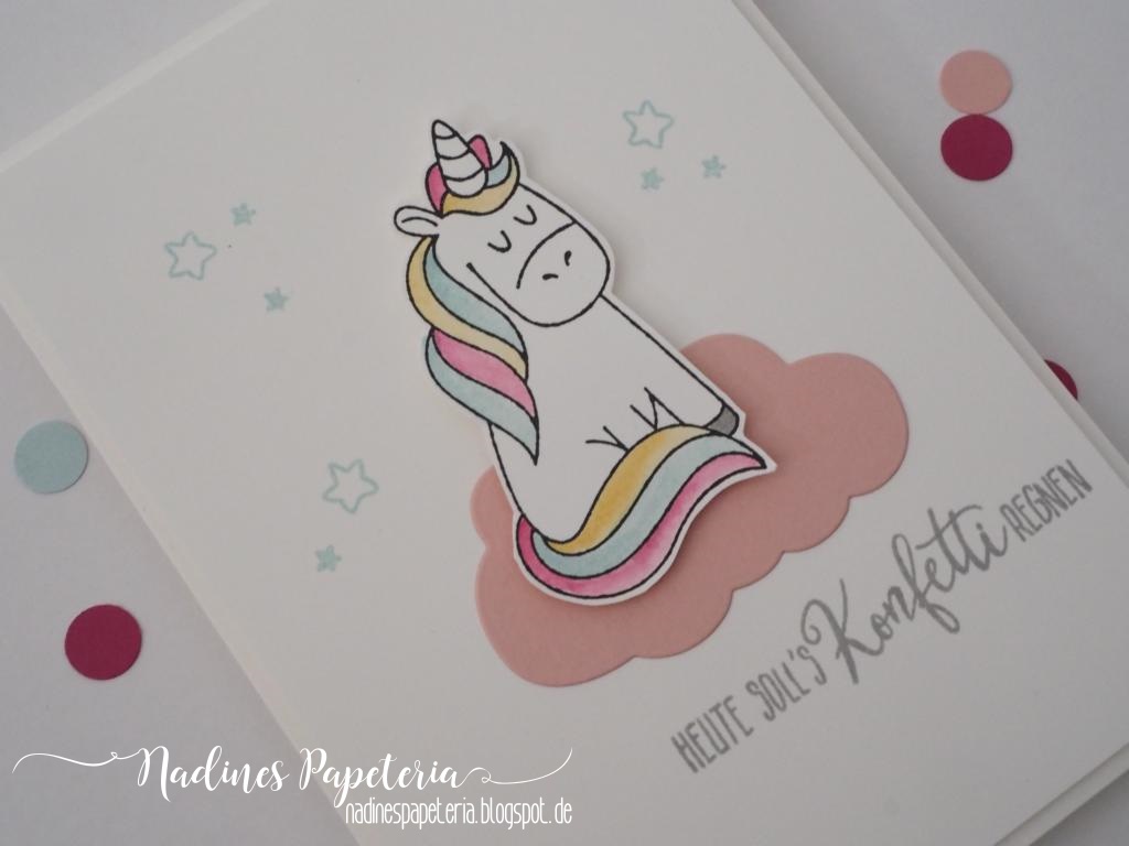 Nadines Papeteria: Geburtstagskarte Einhorn