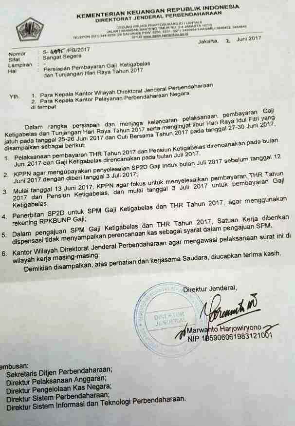 Ini Buktinya THR (Gaji 14) akan Cair Bulan Juni Sedangkan Gaji 13 Bulan