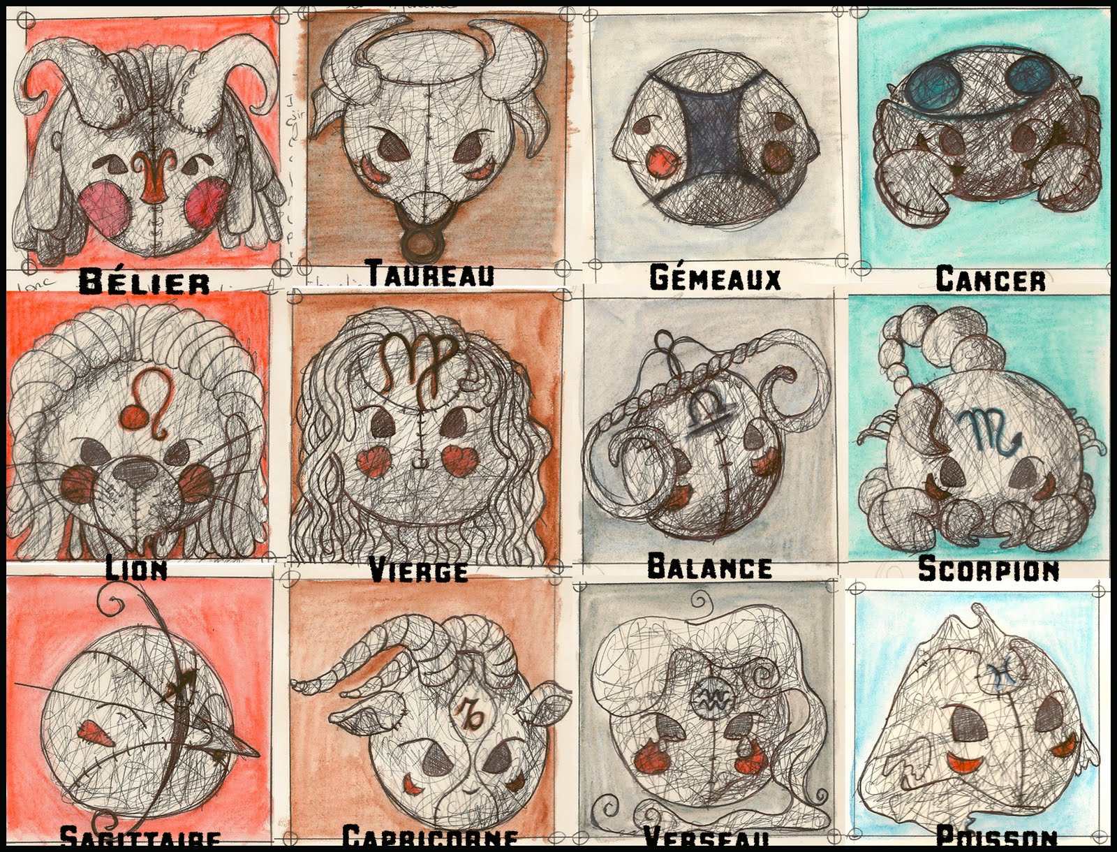 Eau en couleurs: Signes du Zodiac Eau en couleurs: Signes du Zodiac