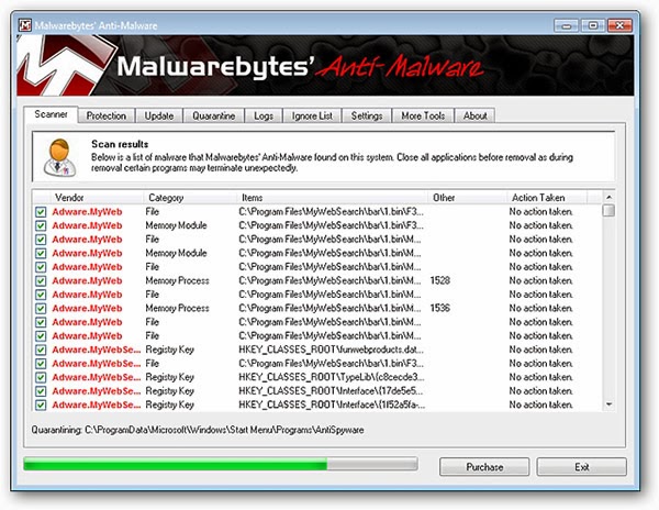 حذف البرمجيات الخبيثة باستخدام برنامج Malwarebytes