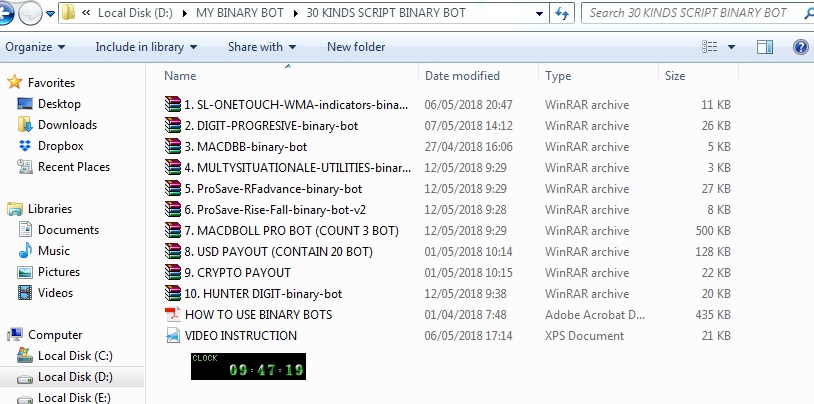 Trading strategies script
