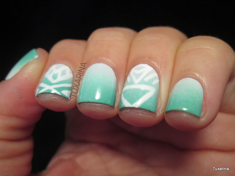 Tuxarina: Twinsie Tuesday: Teal Nails For Ovarian Cancer Awareness