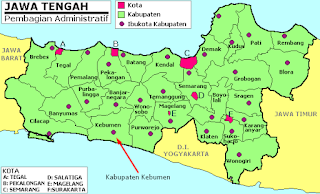 Peta Lokasi Kabupaten Kebumen di Provinsi Jawa Tengah ...