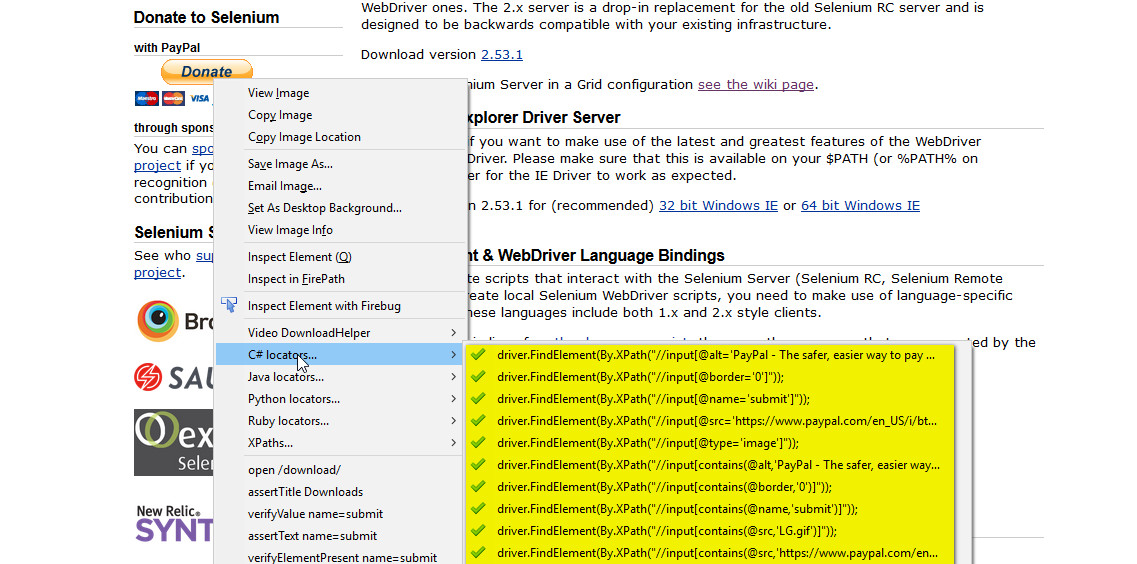 How to find Xpaths using Driver Element Locator Let'z Test