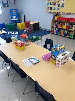 Are you looking to organize your room for drop in speech and language services for preschoolers?  Here are some tips of how I have organized and structured my room for the PreK crowd.  #prekslp #speechtherapy #preschool