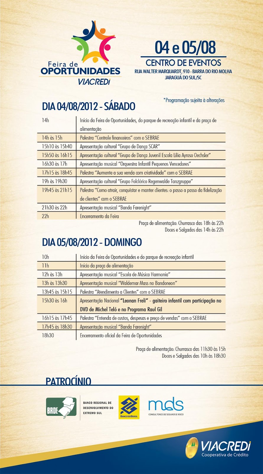 Nosso Jornal SC Feira de Oportunidades abre espaço para atrações