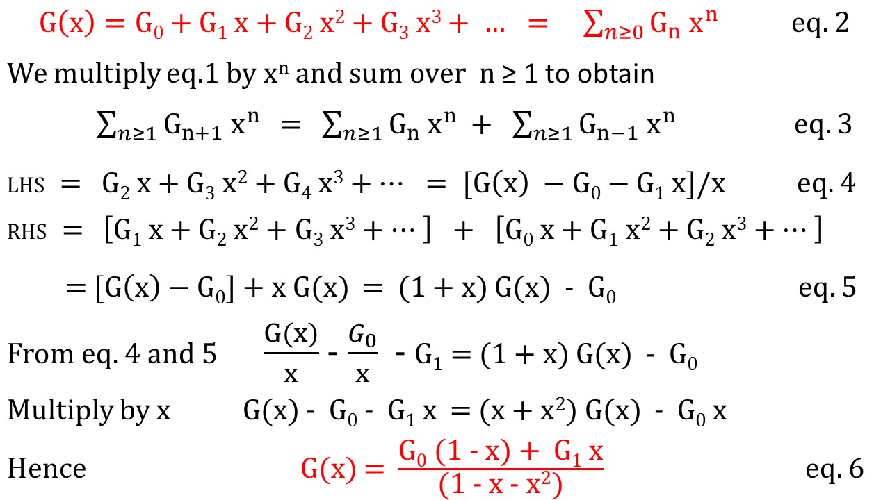 Fibonacci Sequence Formula Derivation