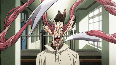 Parasyte the maxim shinichi migi fight Mr A school gif