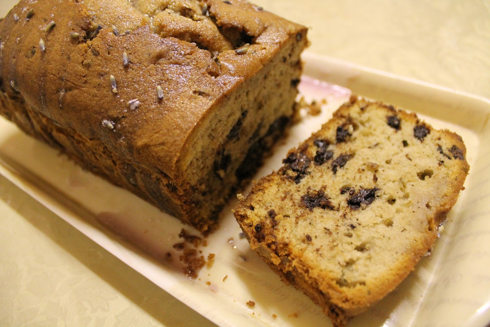 Aurea Femella Bakes Earl Grey, Lavender and Chocolate Chip Loaf Cake