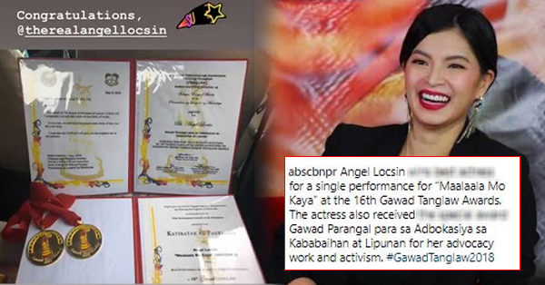 Angel Locsin Wins The Best Actress For A Single Performance Award At The 16th Gawad Tanglaw Awards! Angel Locsin Wins The Best Actress For A Single Performance Award At The 16th Gawad Tanglaw Awards!
