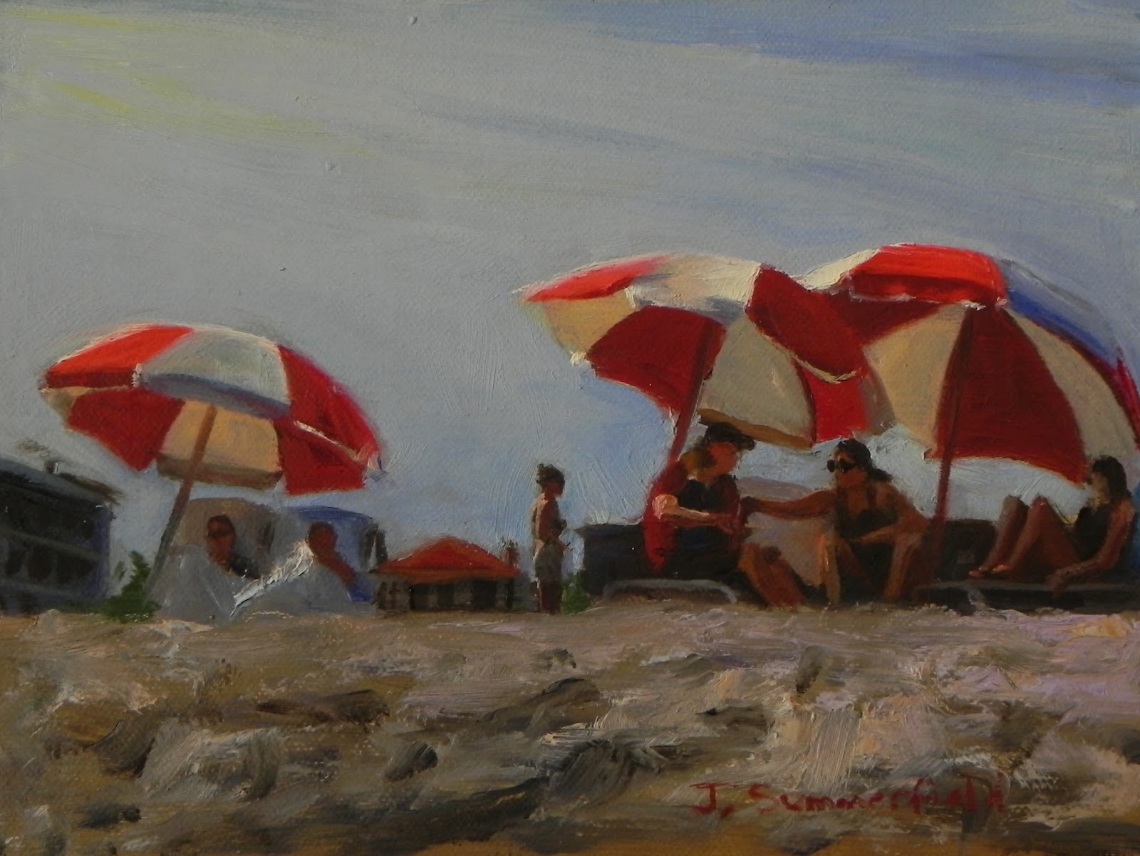 Jonelle Summerfield Oil Paintings Cape May Umbrellas