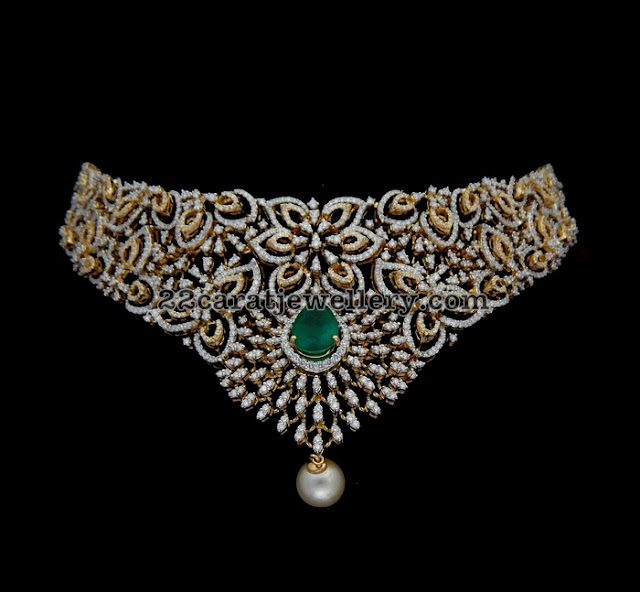 Diamond Choker from Kothari Jewelry Jewellery Designs