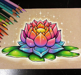 08-Sparkling-Lotus-Danielle-Washington-Brightly-Colored-Pencil-Drawings-www-designstack-co