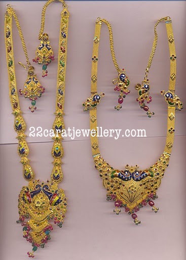Gold Peacock Work Long Chains, Fancy 