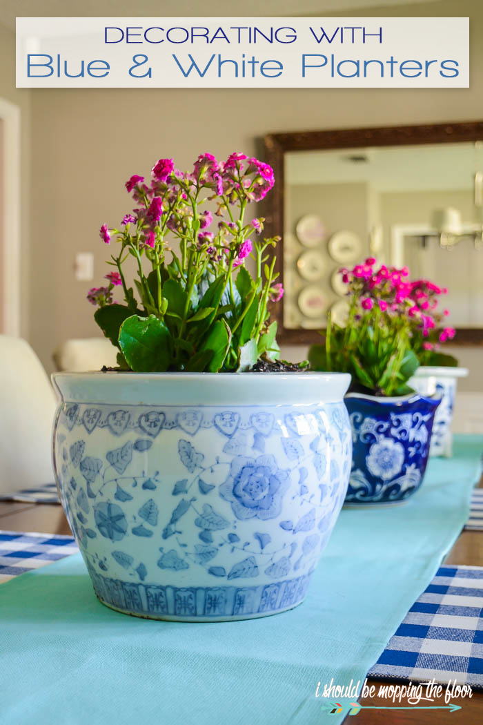 Thrifted Blue And White Planter Decor I Should Be Mopping Thrifted Blue And White Planter Decor I Should Be Mopping