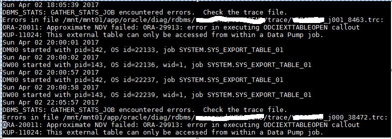 oracle error 20011