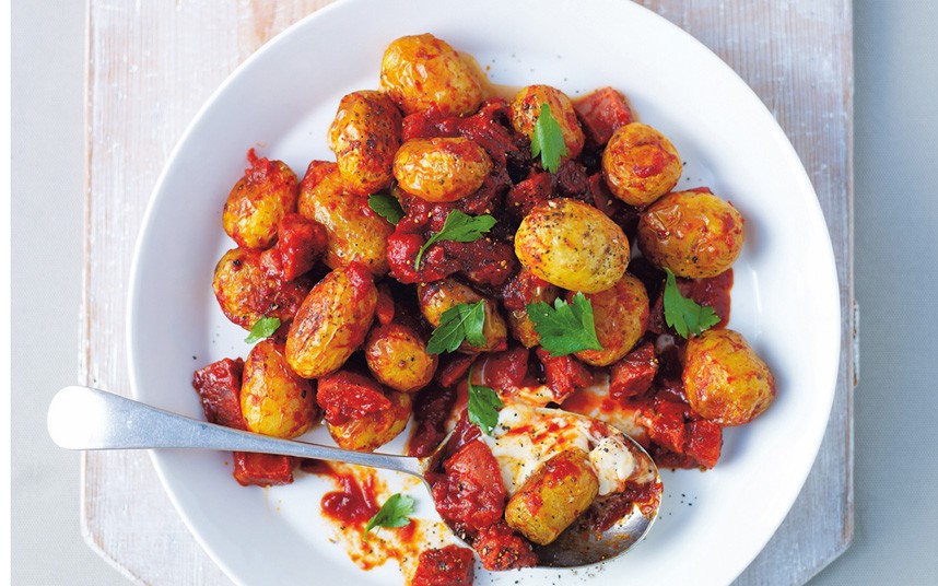 Patatas Bravas with Chorizo Cooking with Lucas