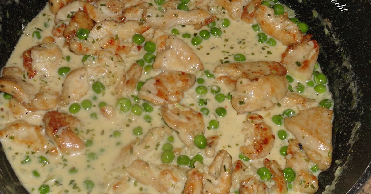 Maria kocht: Hähnchenbrustgeschnetzeltes mit Erbsen in Estragonsoße ... Maria kocht: Hähnchenbrustgeschnetzeltes mit Erbsen in Estragonsoße ...