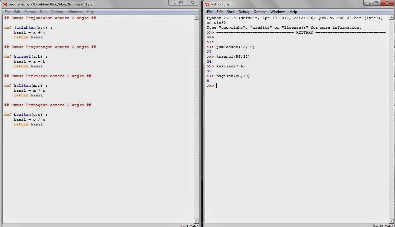 Membuat Fungsi di Bahasa Pemrograman Python - Pemrograman Sederhana