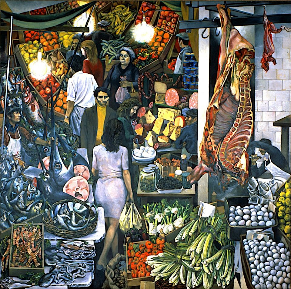 Poster Art Renato Guttuso la Vucciria 1974 Qualité Premium Neuf Palermo marché