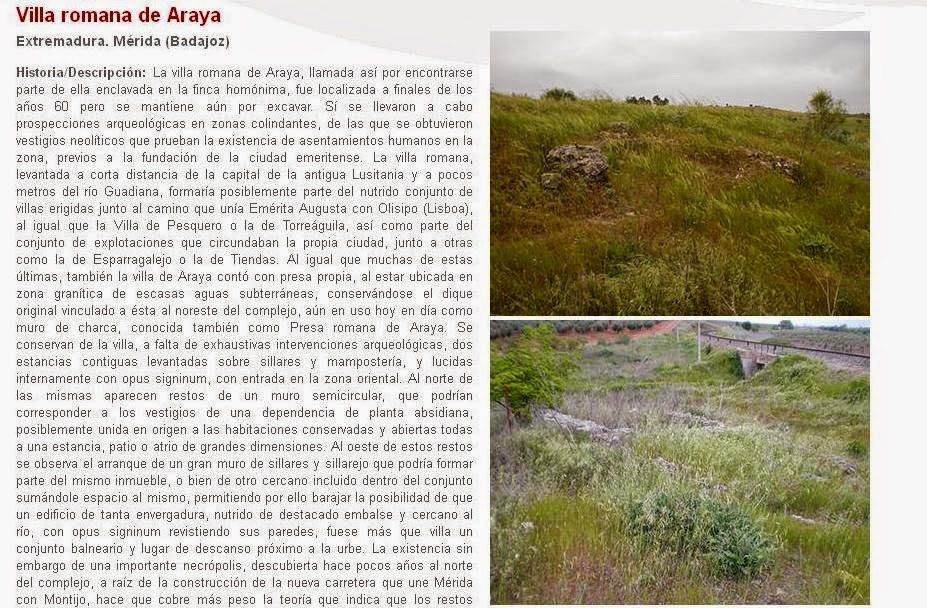 Lista Roja del Patrimonio: Villa romana de Araya (Mérida)